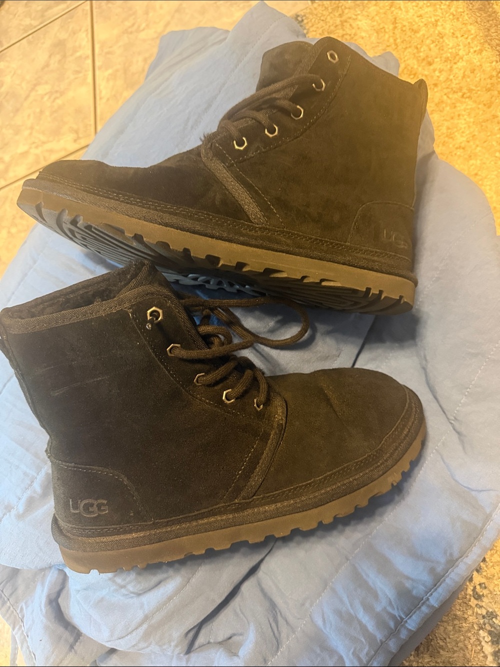 UGG Black Suede Lace-Up Women’s Ankle Boots